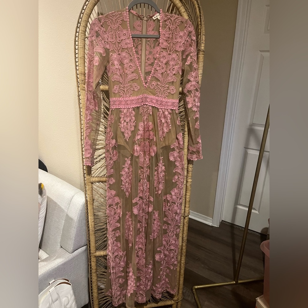 For love and lemons x Free People embroidered Temecula maxi with body suit